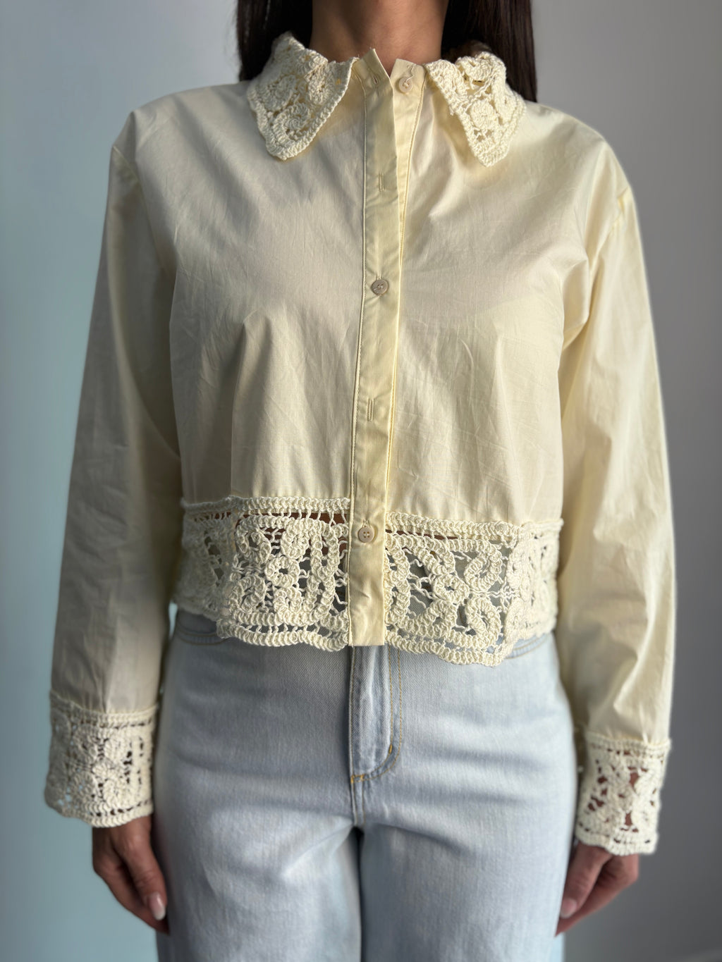 Camicia con dettagli in crochet