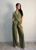 Jumpsuit in popeline con fusciacca