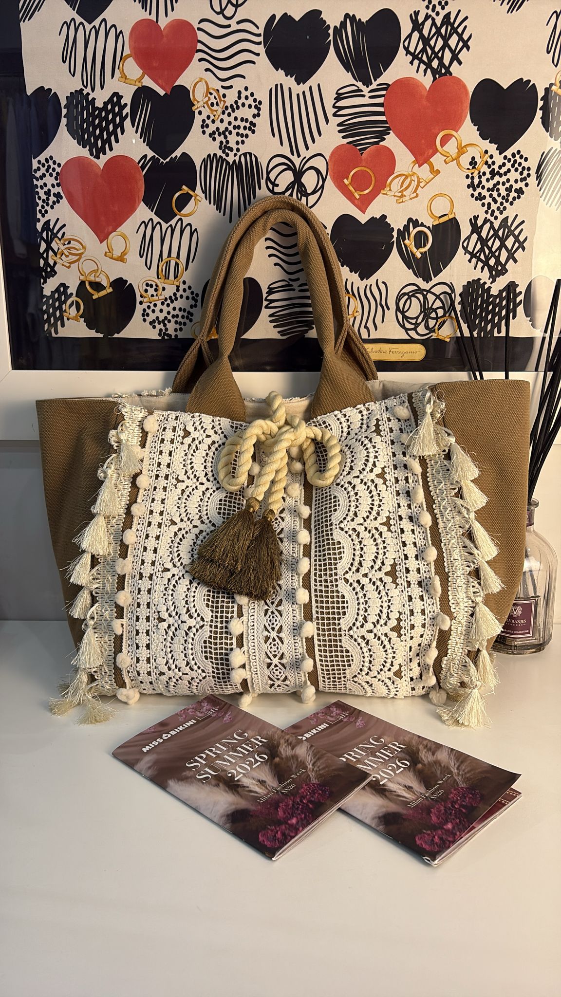 Borsa mare passamaneria e nappe