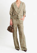 Camicia e pantalone ricamo salvia