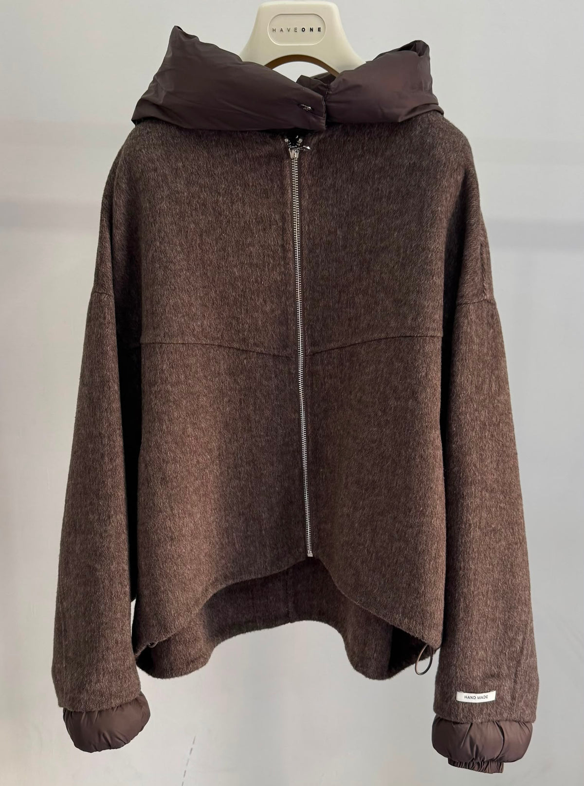 Cappotto bomber con cappuccio moro corvara Haveone