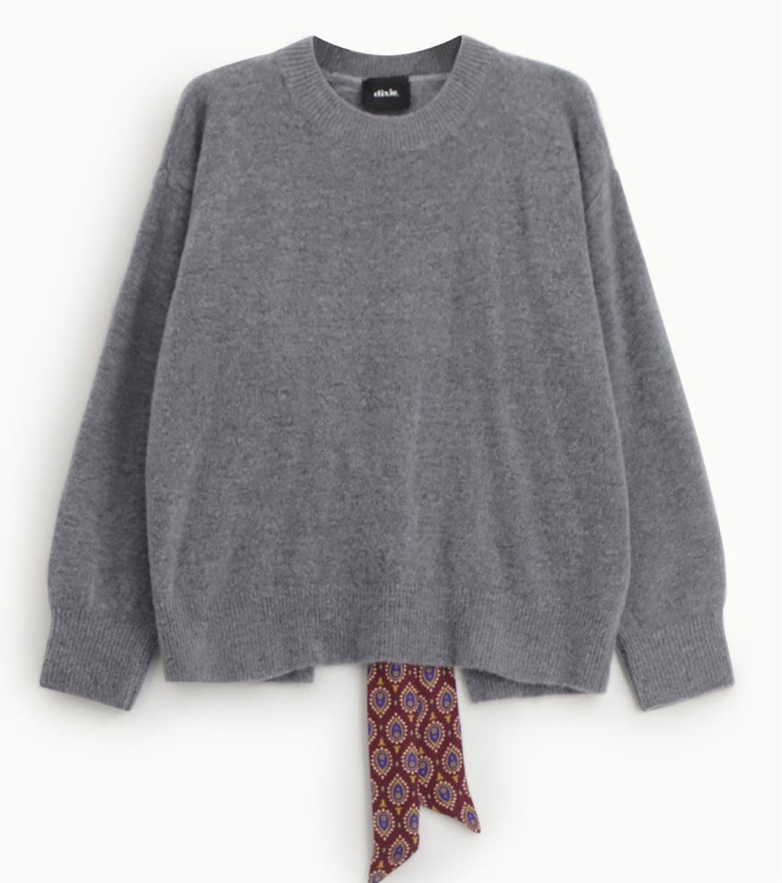 Maglione grigio con fiocco Dixie